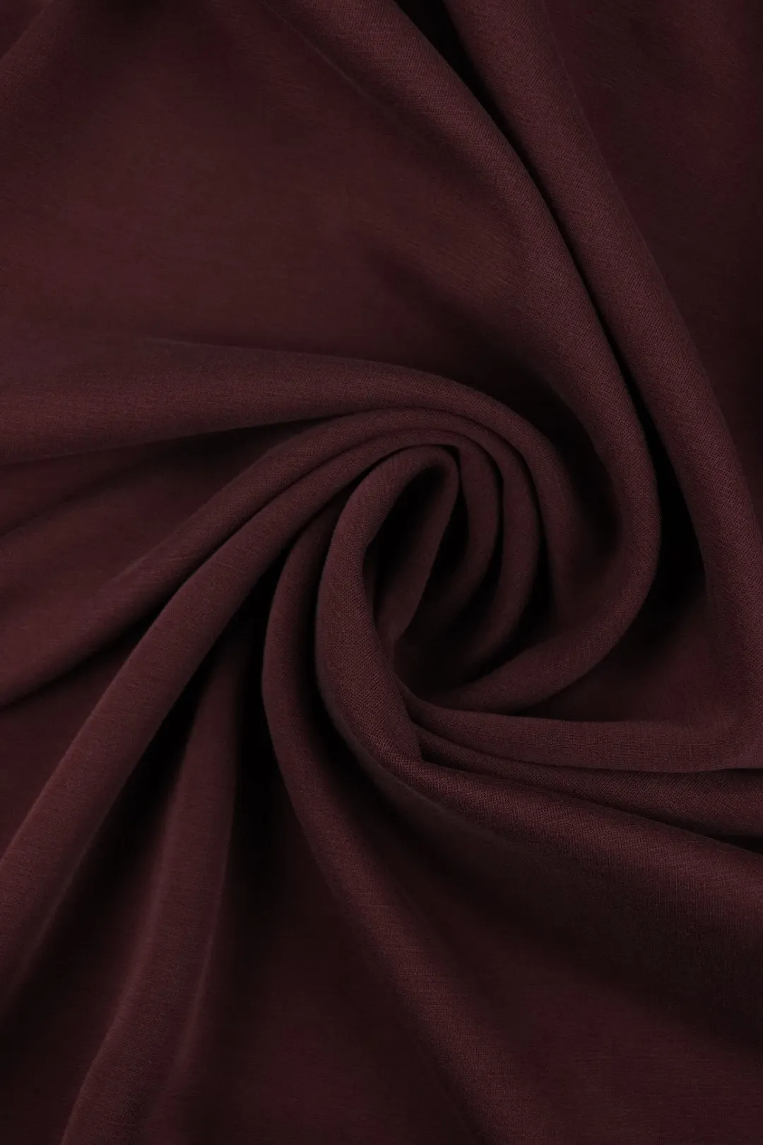 1YD 35IN REMNANT; Dark Burgundy Cupro Double Knit Techno