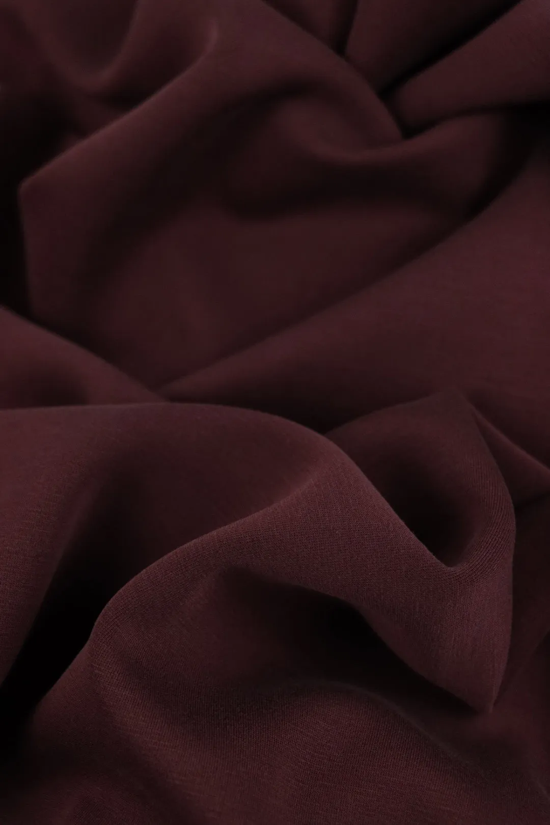 1YD 35IN REMNANT; Dark Burgundy Cupro Double Knit Techno