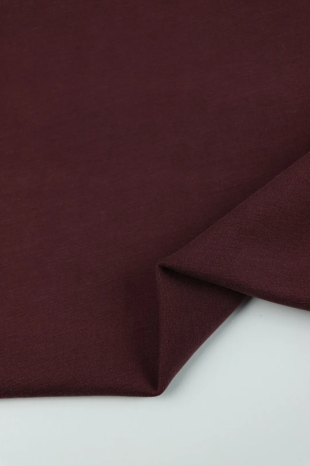 1YD 35IN REMNANT; Dark Burgundy Cupro Double Knit Techno