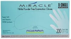 Adenna Miracle 3.5Mil Nitrile Gloves X-Small Case of 10x 200/Box