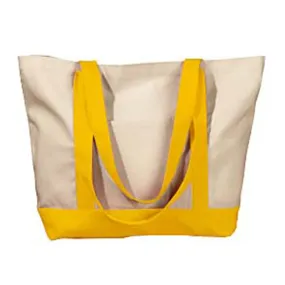 BAGedge Natural/Yellow 12 oz Canvas Boat Tote