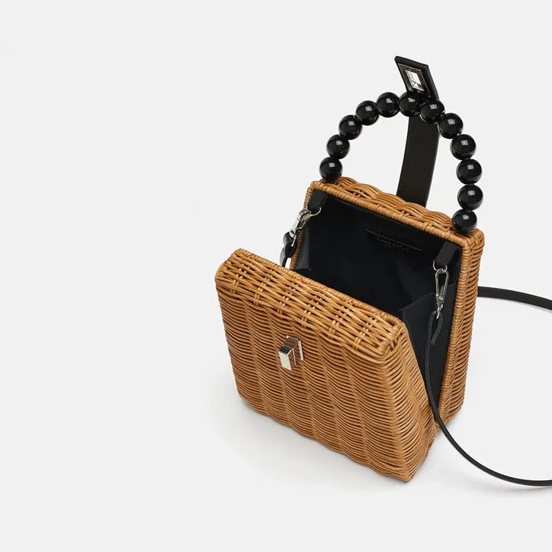 Bead Hand-woven Straw Bag