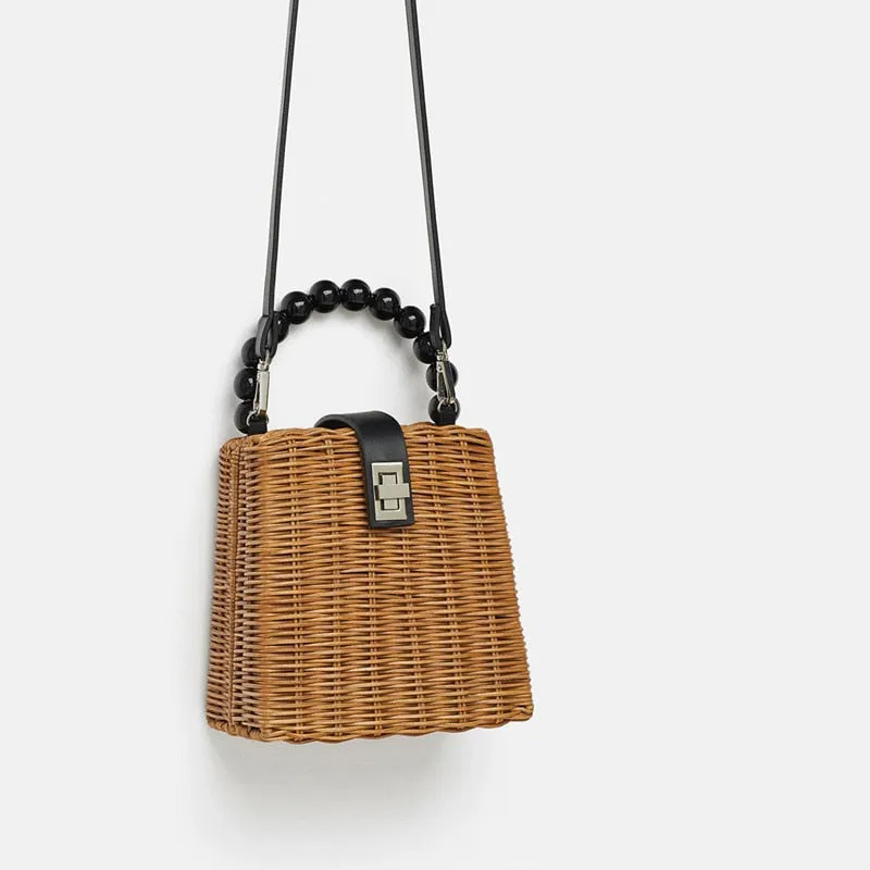 Bead Hand-woven Straw Bag