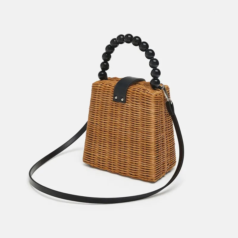 Bead Hand-woven Straw Bag