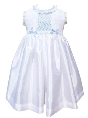 Beautiful Baby Girls White Traditional Hand Smocked Dress 18/24m