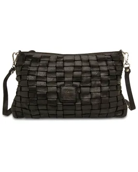 Black Woven Leather Pouch