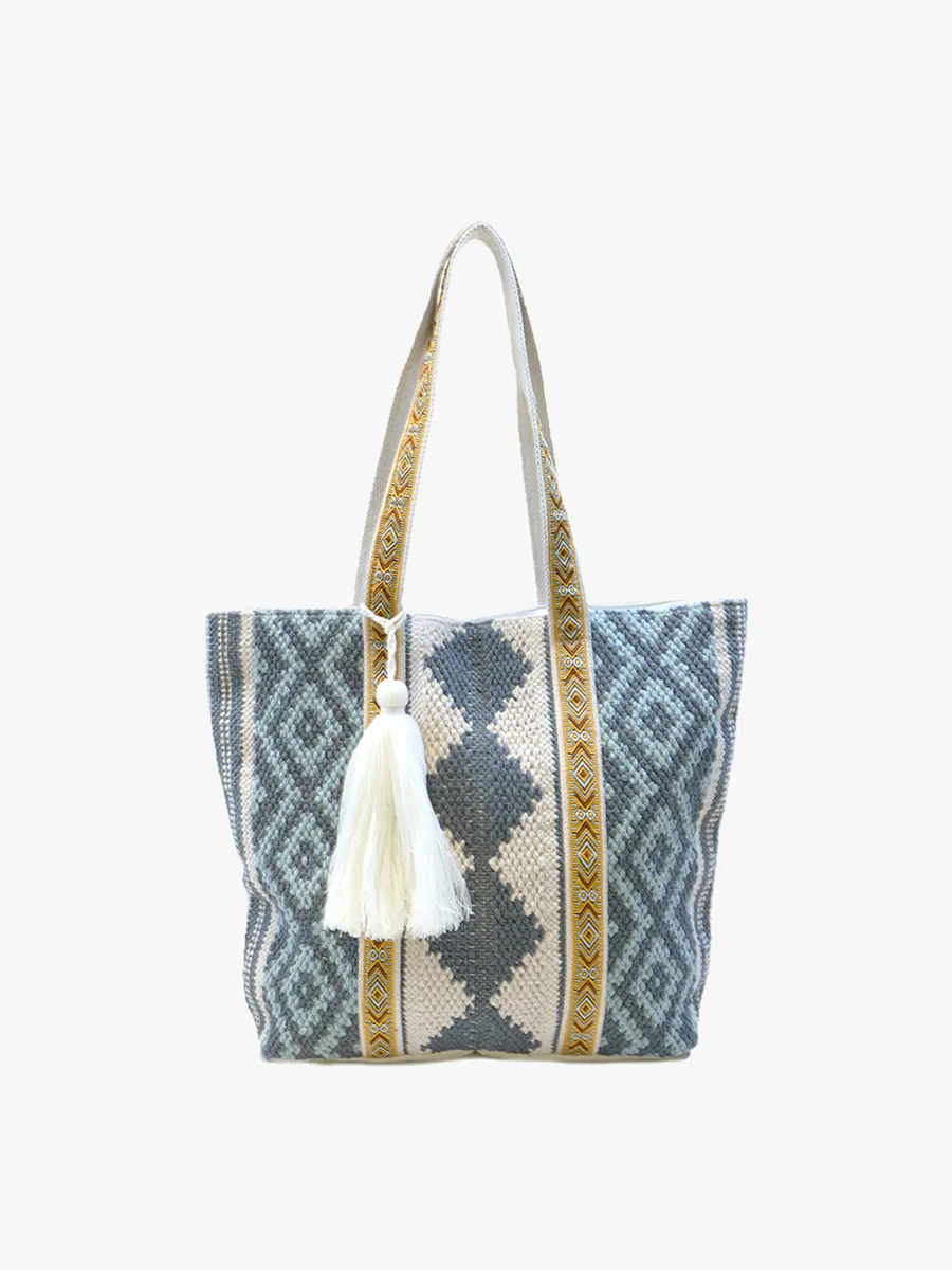 Blue Woven Tote