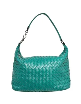 Bottega Veneta Green Woven Shoulder Bag