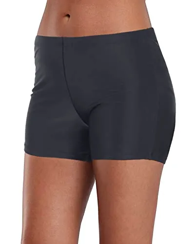 Built-In Front Lining Swim Shorts For Not See-Through-Grey