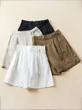 Elasticity Solid Color Loose Shorts Bottoms