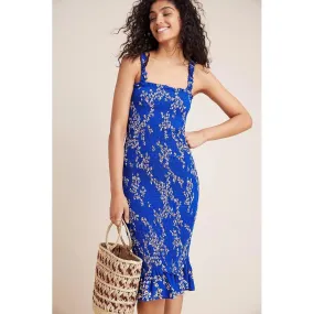 Faithfull The Brand x Anthropologie Farah Smocked Midi Dress - Size XS