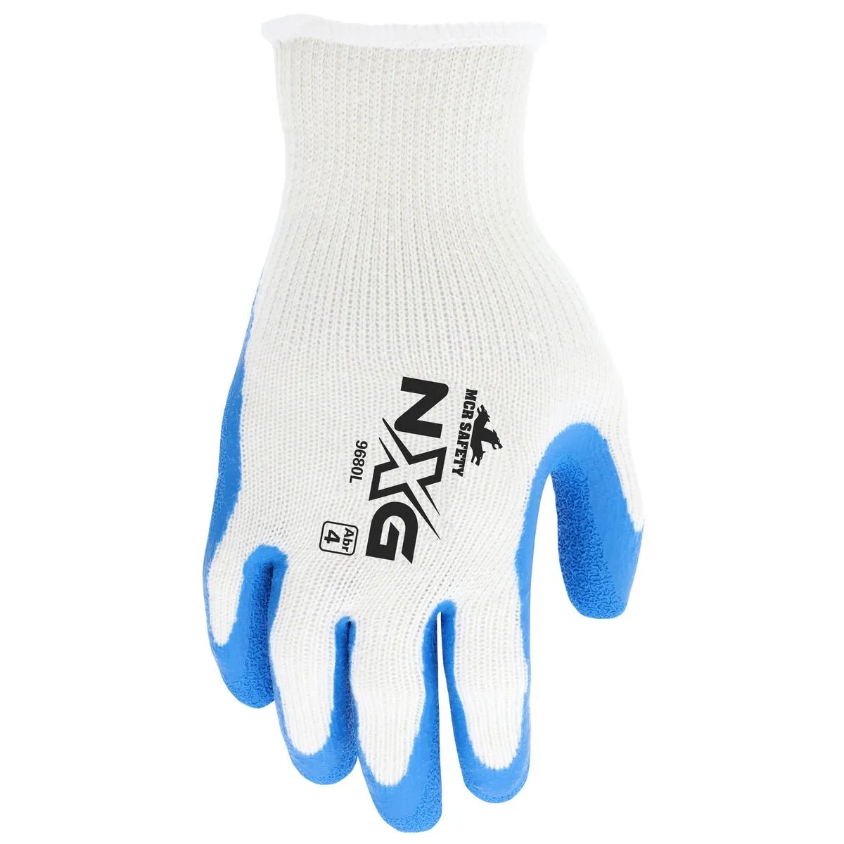 Flex Tuff NXG, 10 Gauge Cotton/Polyester Shell, Blue Latex Palm & Fingertips, 9680