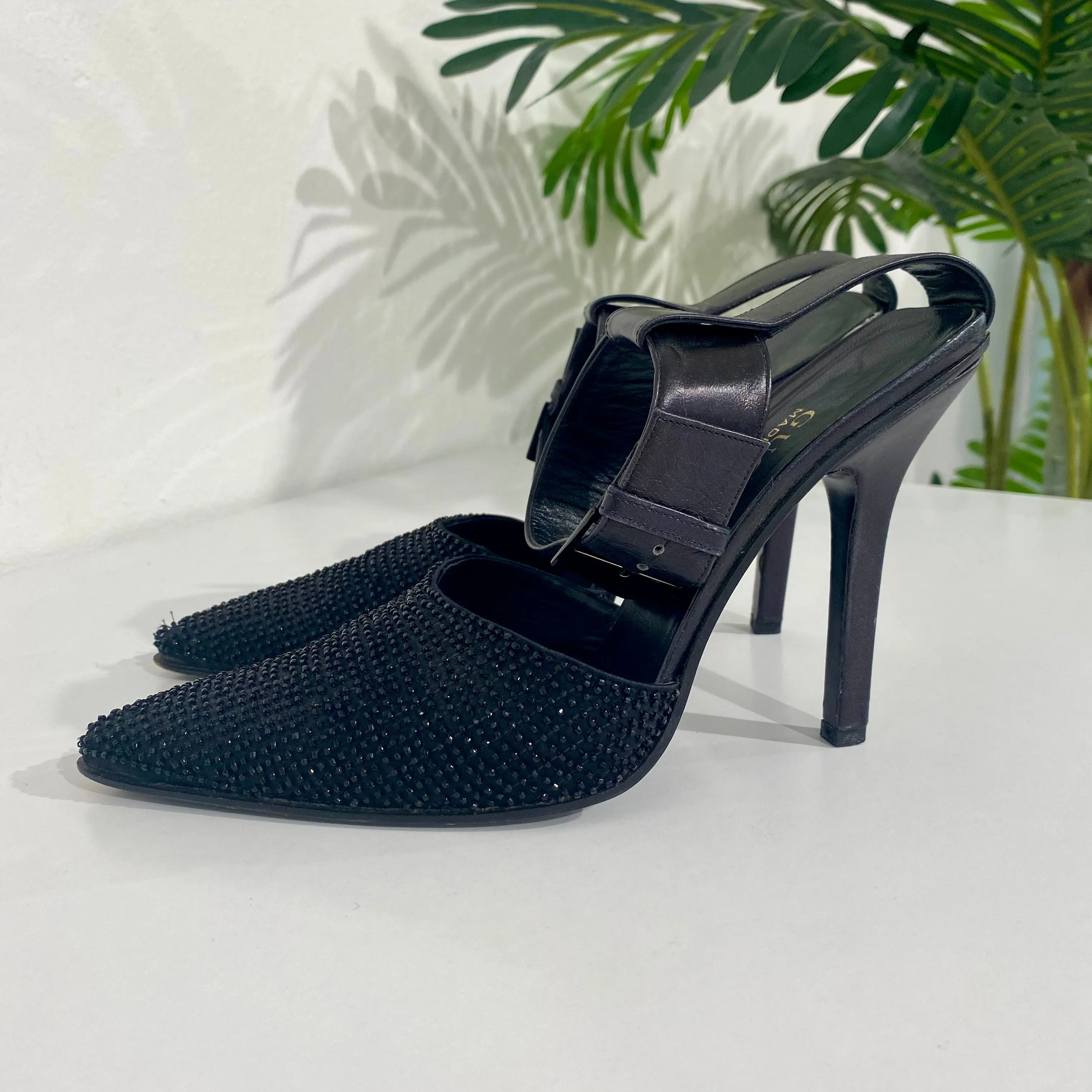 Gucci Black Beaded Heels