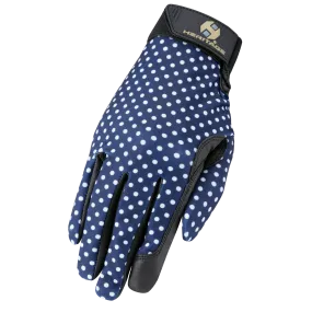 Heritage Performance Gloves Navy Polka Dots