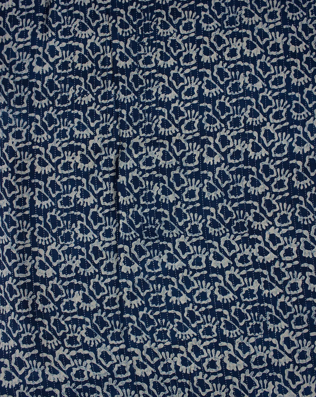 Indigo Hand Block Kantha Rayon Fabric