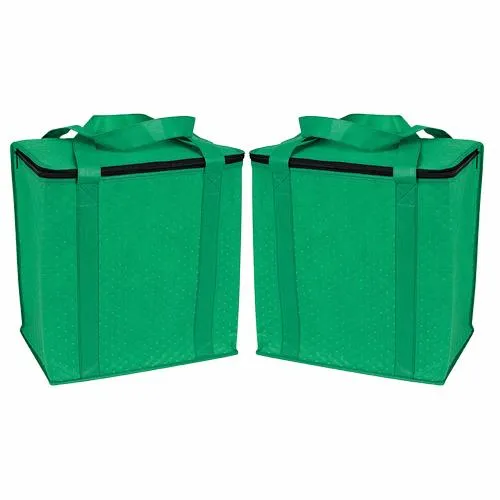 KOOZIE Green Zippered Insulated Grocery Tote