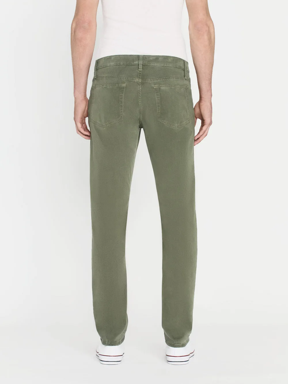 L'Homme Slim Brushed Twill -- Washed Military