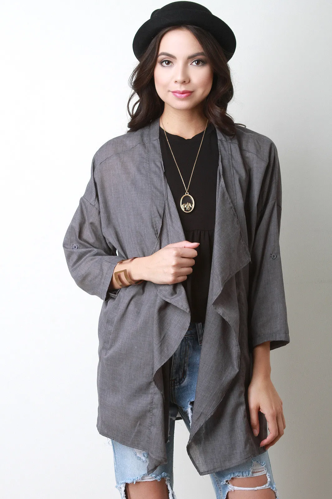 Lightweight Linen Drape Jacket