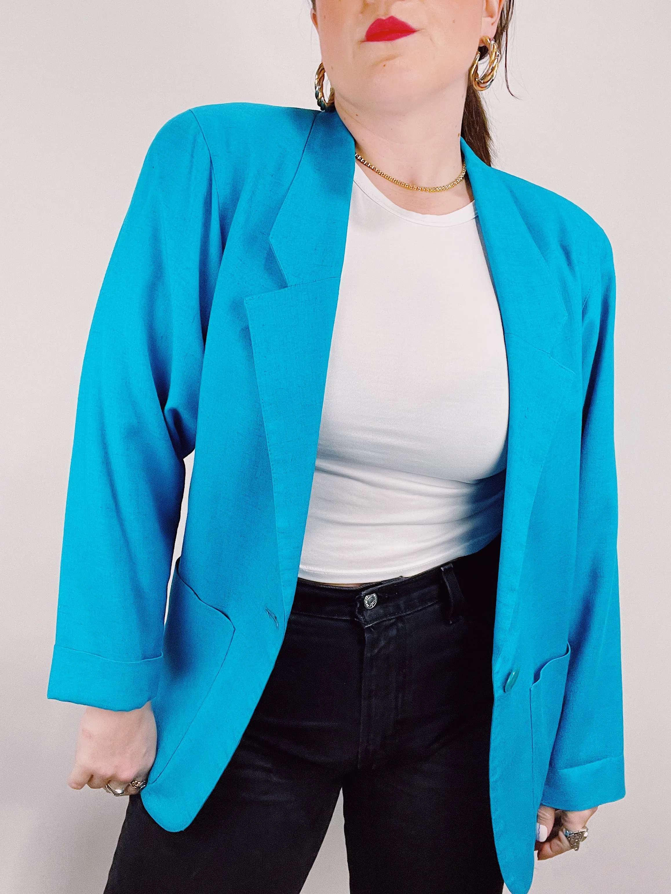 Lightweight Turquoise Blazer