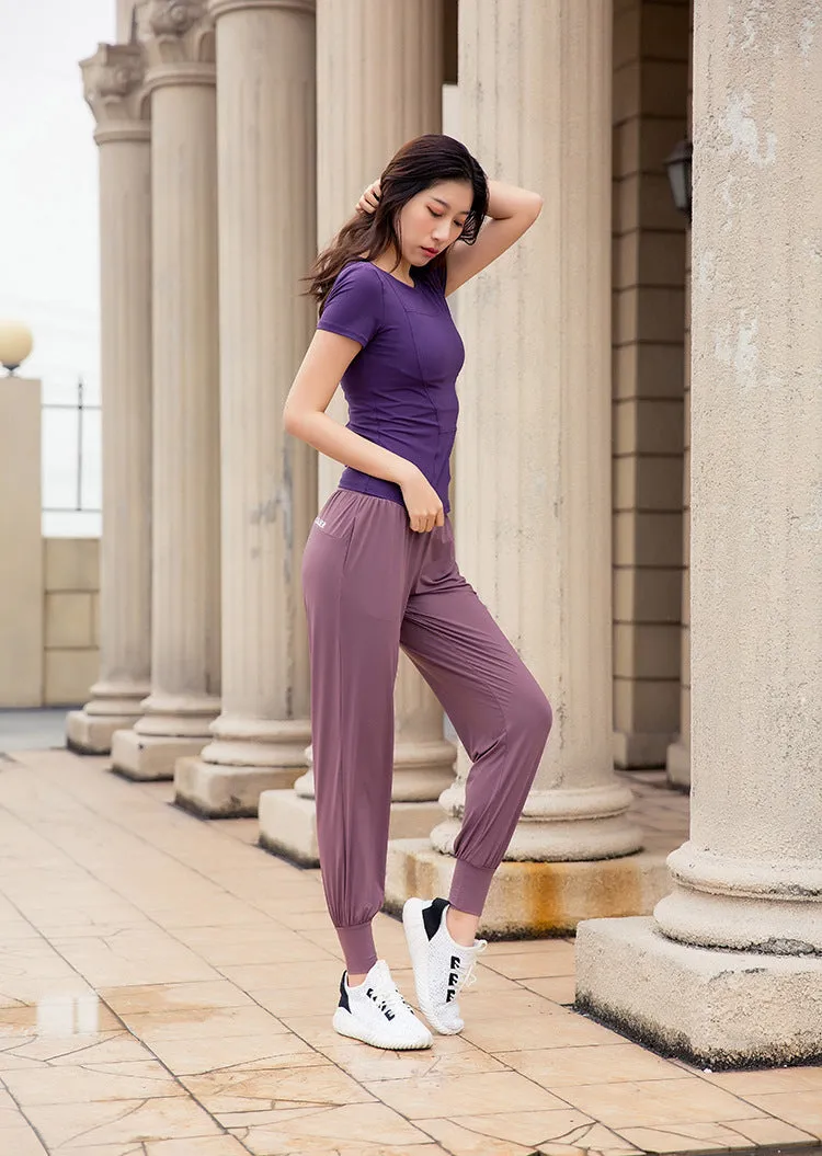 Loose letter track pants