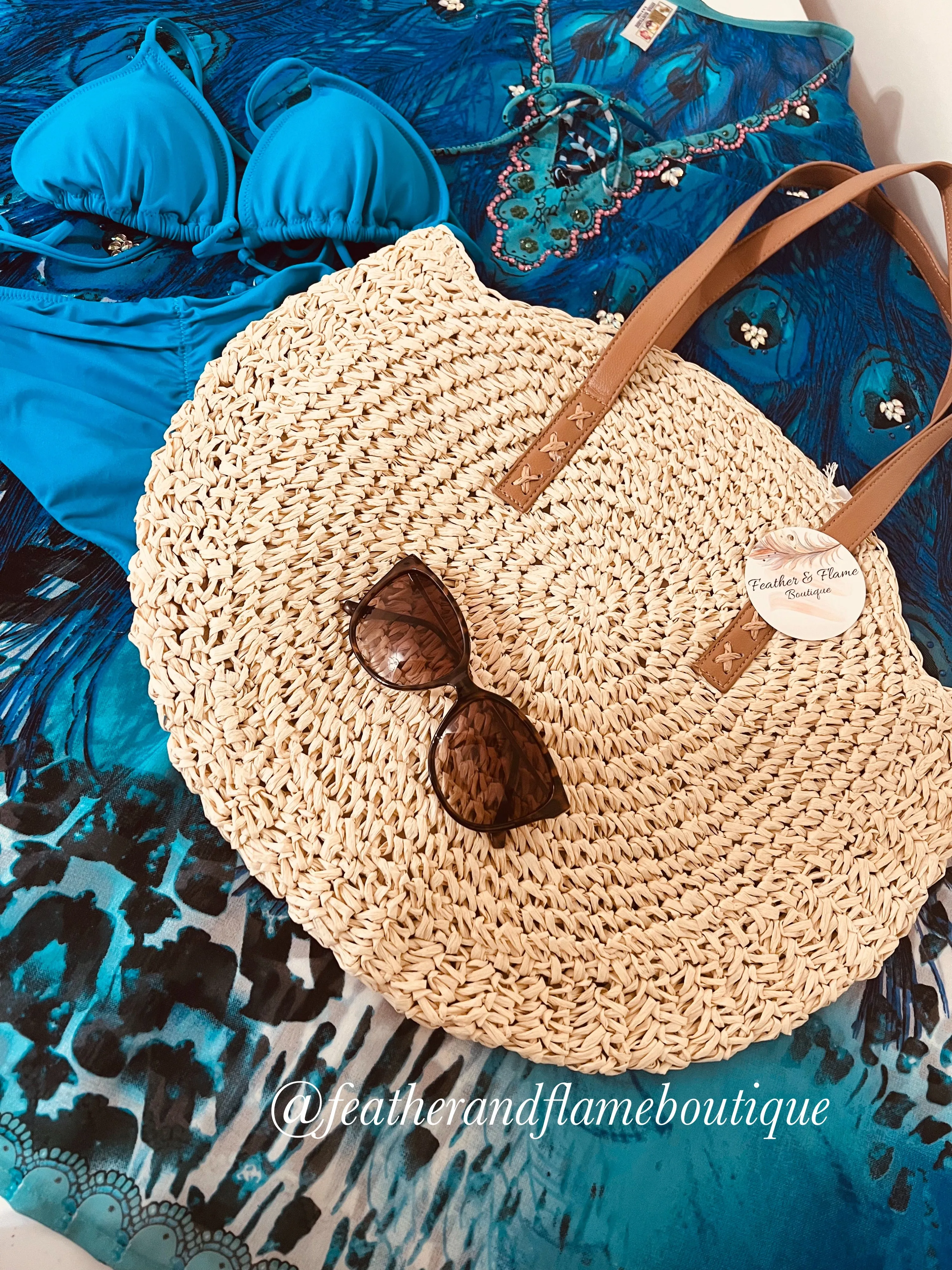 Natural Round Woven Bag