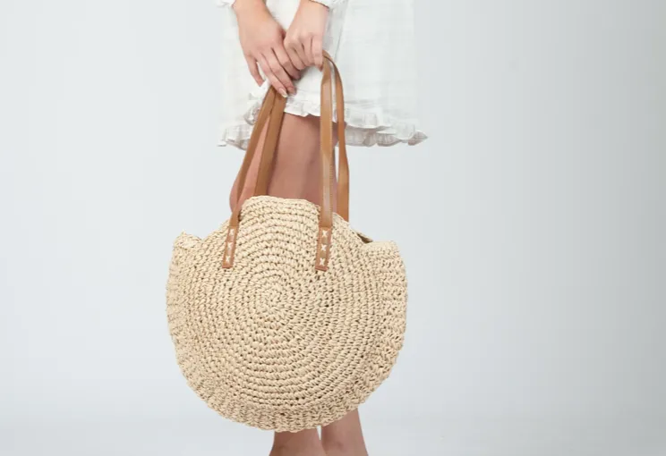 Natural Round Woven Bag