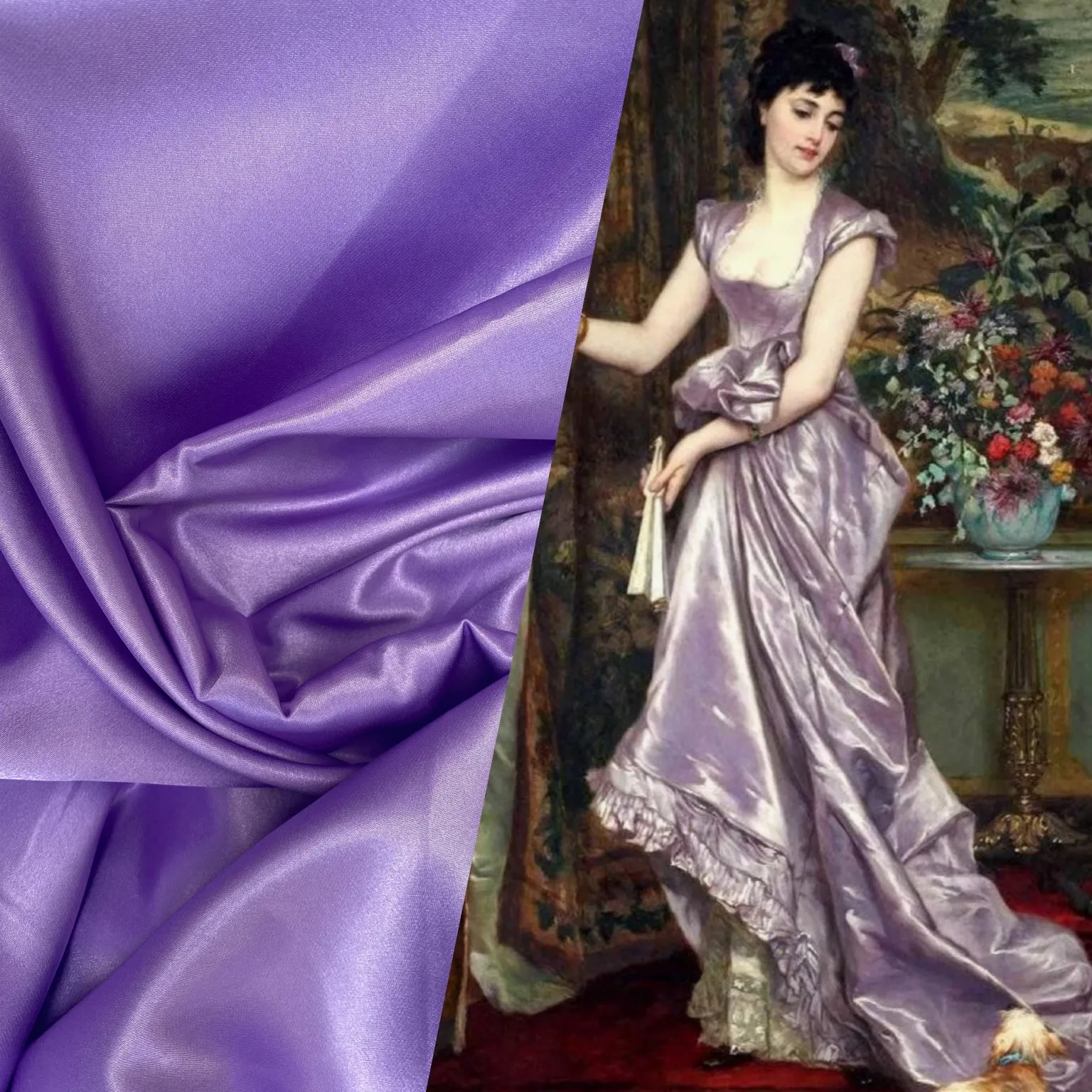 NEW Duchess Malaika "Faux Silk" Satin in Solid Lilac Purple