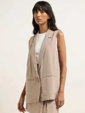 Nuon Beige Long-Line Blazers