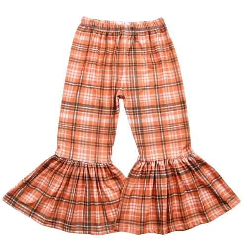 Orange Plaid Bell Bottoms