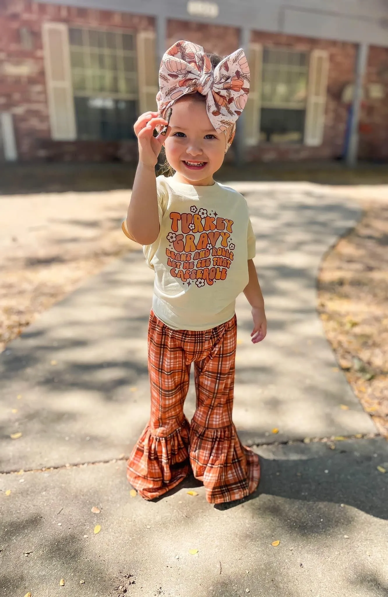 Orange Plaid Bell Bottoms