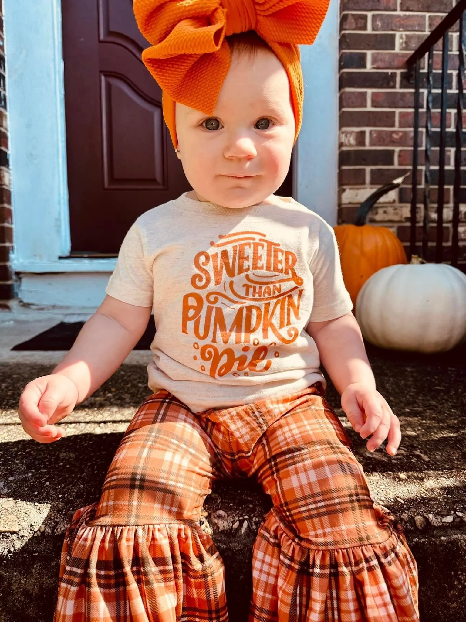 Orange Plaid Bell Bottoms