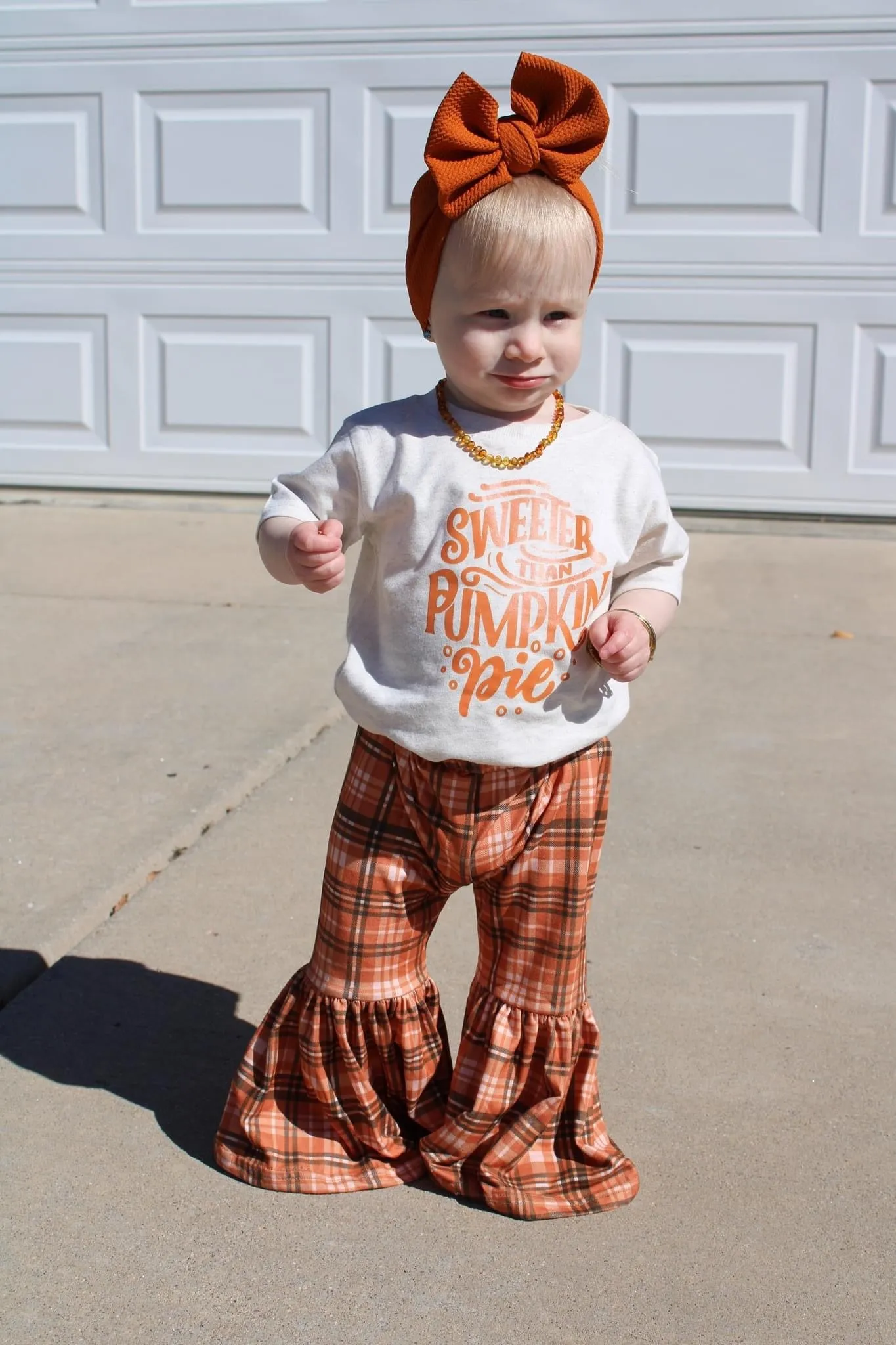 Orange Plaid Bell Bottoms