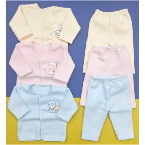 Pack of 3 Newborn Night Suits - Numbers