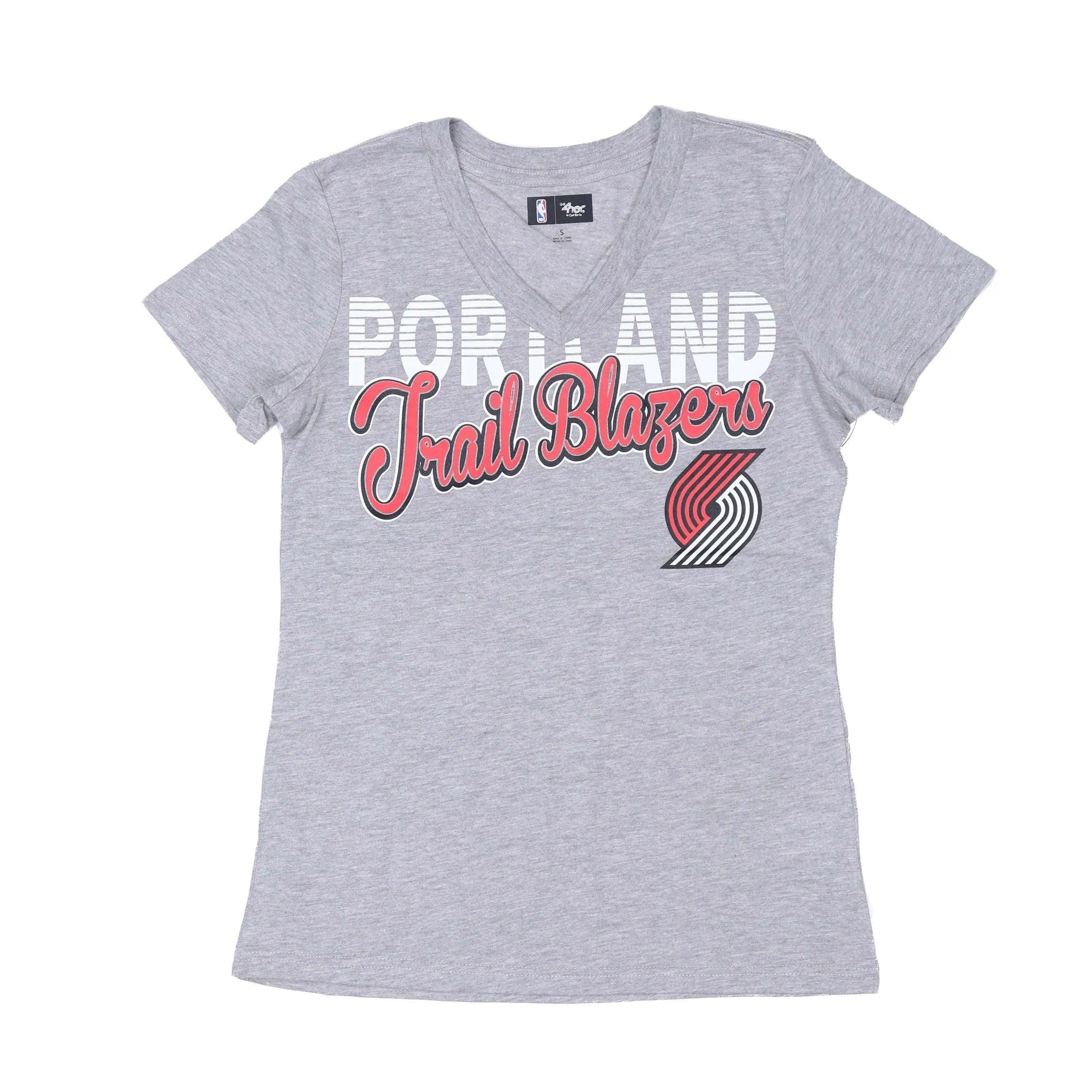 Portland Trail Blazers Women's Training Gray V-Neck Tee