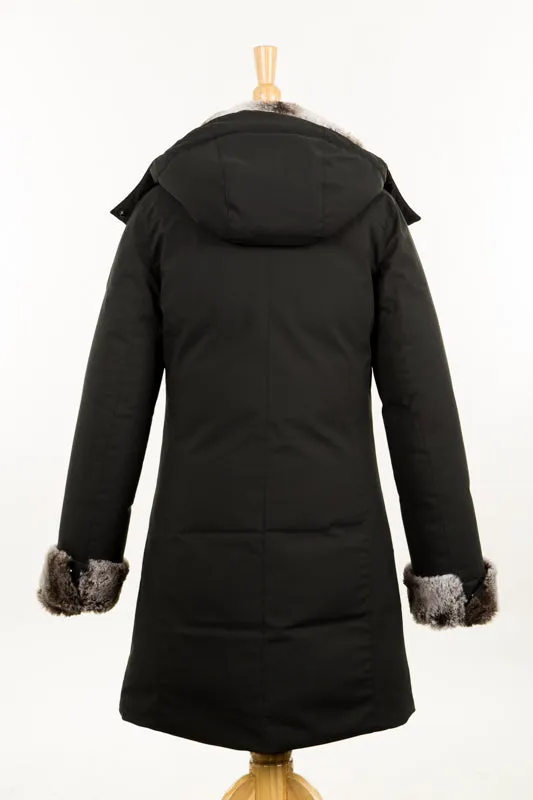 Save the Duck SMEG Coat: Faux Fur Collar with Iridescent Finish