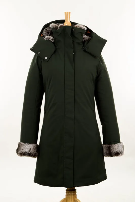 Save the Duck SMEG Coat: Faux Fur Collar with Iridescent Finish