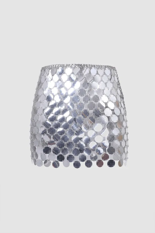 Sequined Mini Skirt