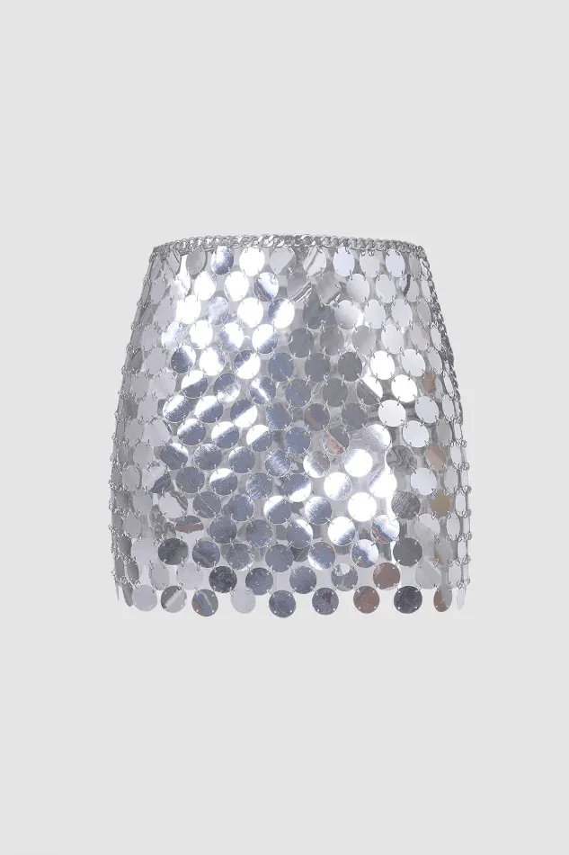 Sequined Mini Skirt