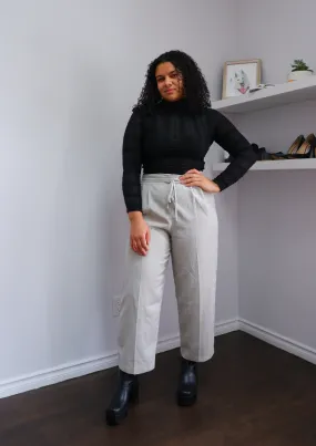 Soft Grey Lightweight Wide Leg Trousers  | 6-10