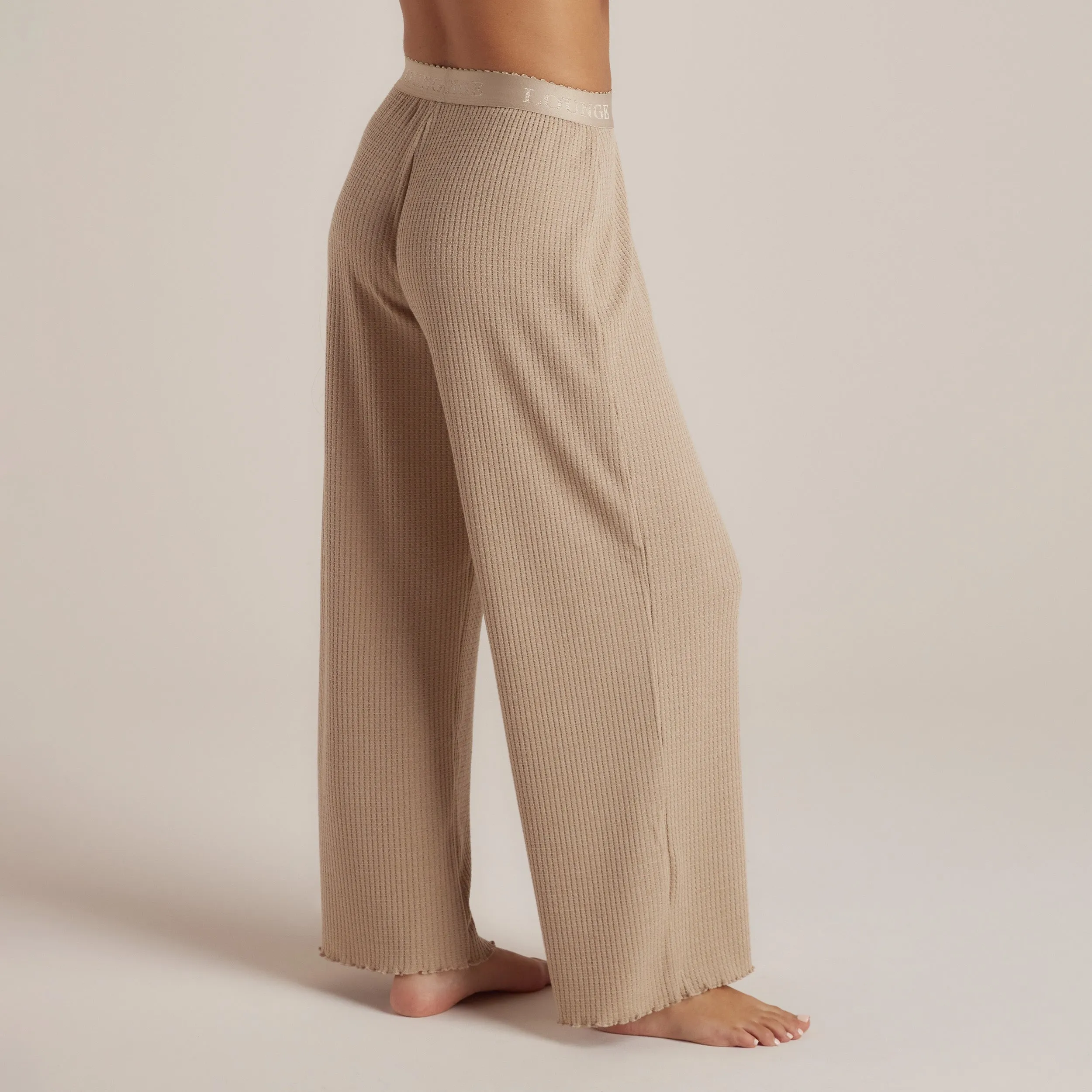 Soft Waffle Pyjama Bottoms - Mink