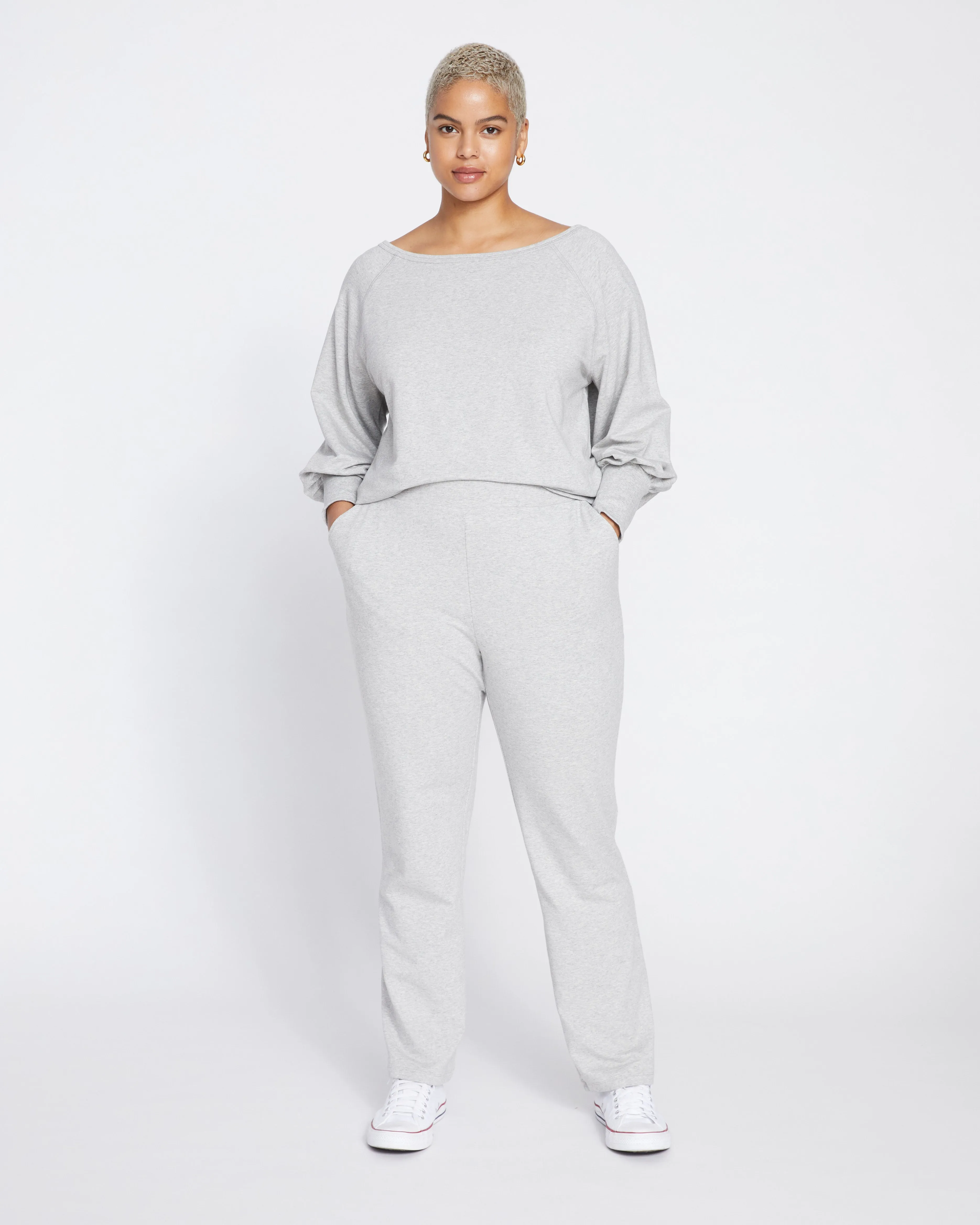 Super Soft Terry Flares - Heather Grey