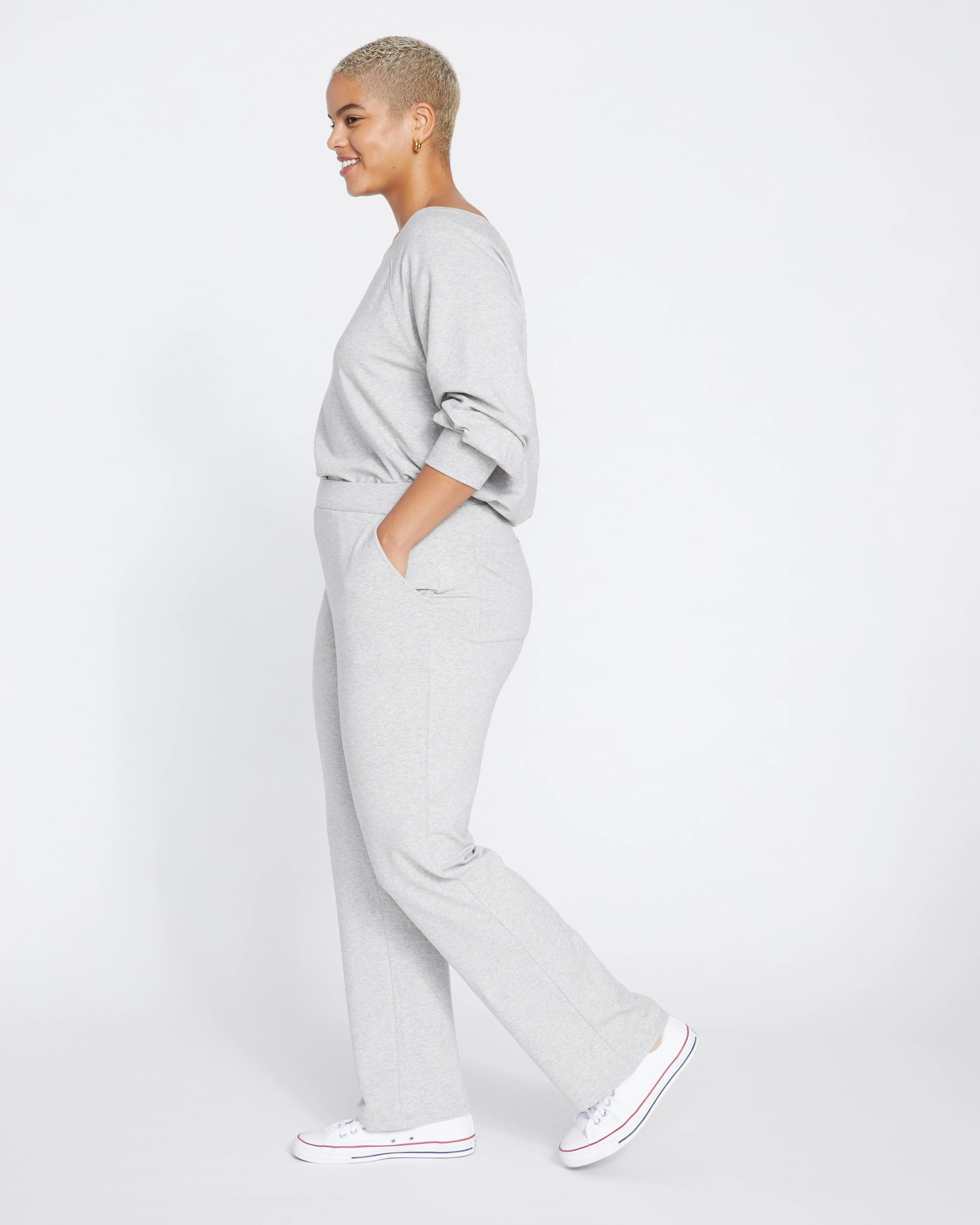 Super Soft Terry Flares - Heather Grey