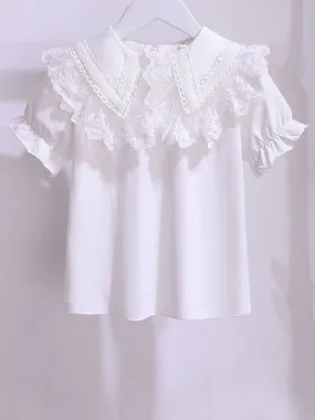 Tea Time Chic Lace Peter Pan Collar Top