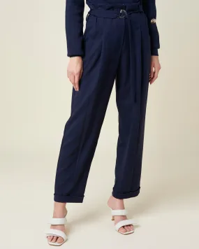 Waisted belt soft trousers