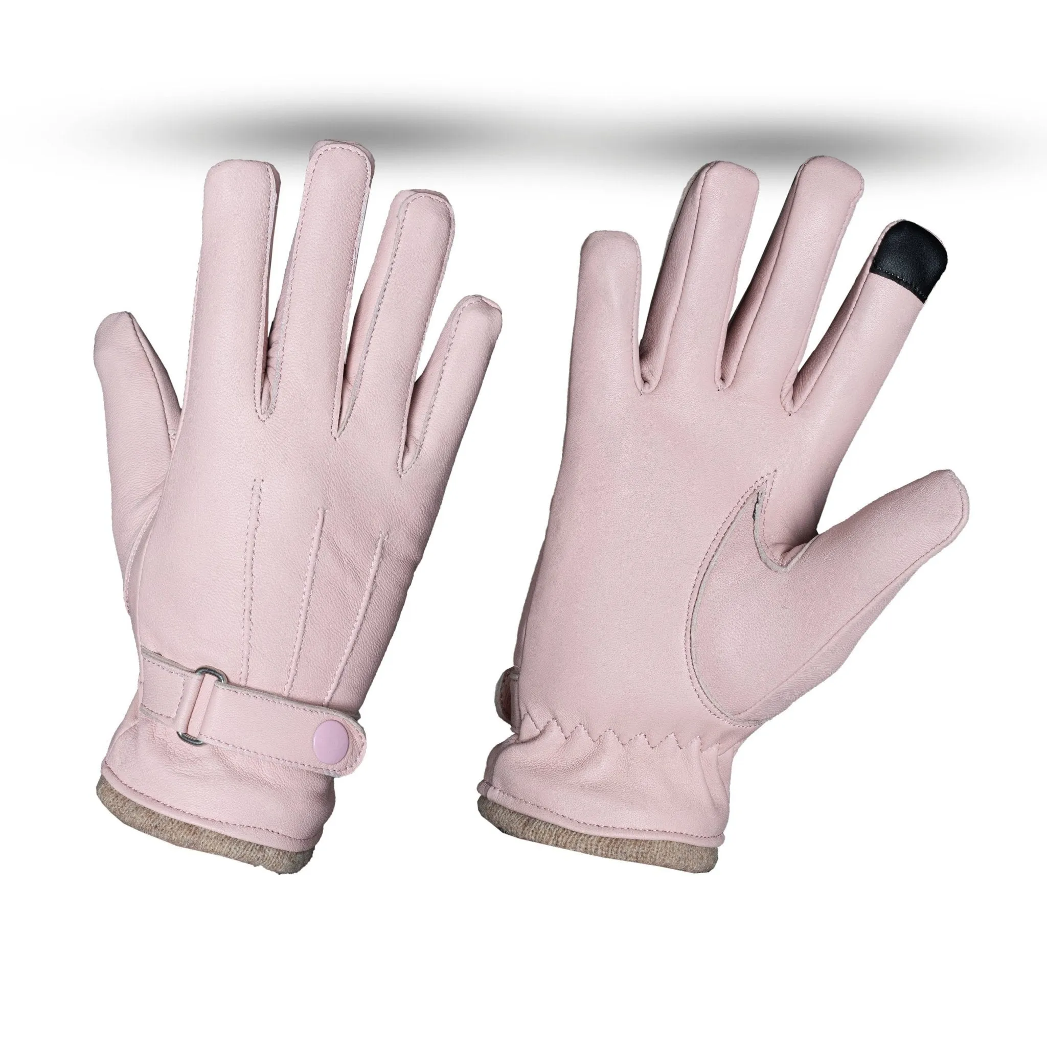 Womens Soft Leather Fashion Winter Gloves Black, Brown or Pink